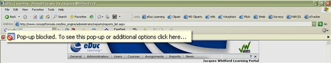 If you see this yellow bar, a popup is being blocked!